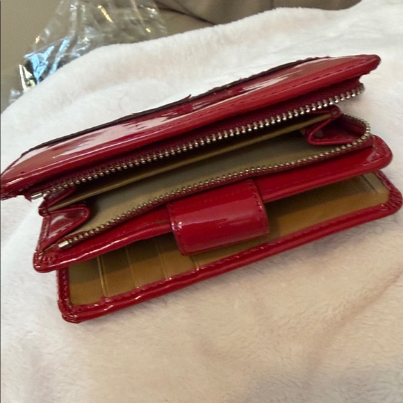 Coach Glossy Cherry Red Wallet - Picture 6 of 9